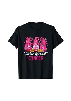 Born In October We Wear Pink Gnome Cute Tackle Breast Cancer T-Shirt