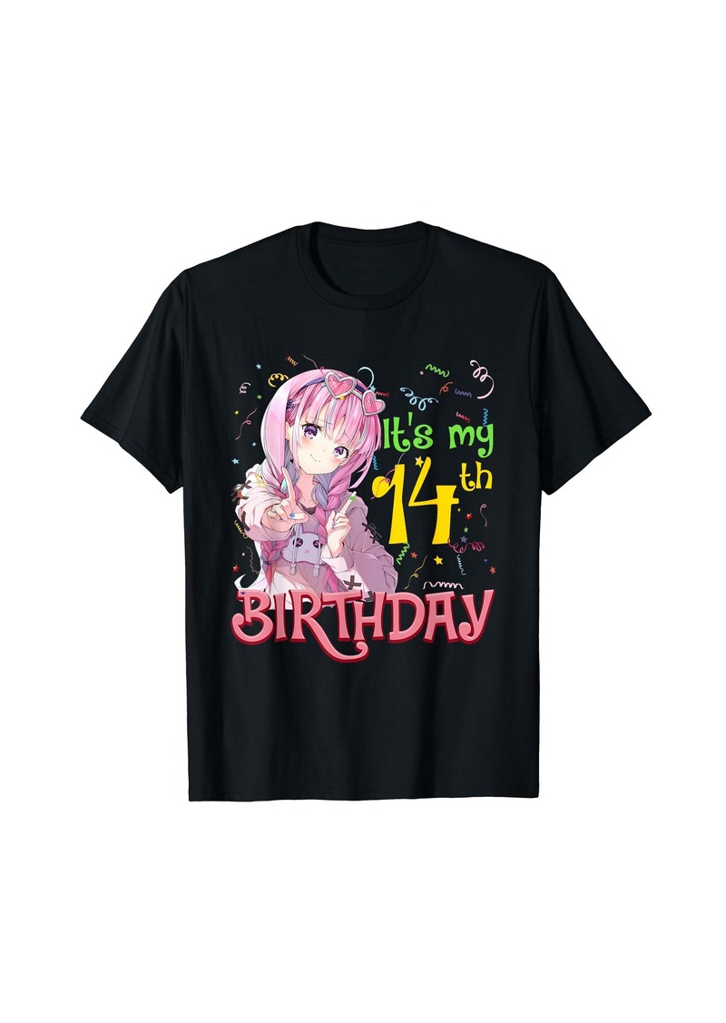 Born It's My 14th Birthday 14 Year Old Japanese Kawaii Anime Gift T-Shirt