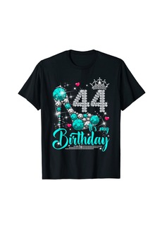 Born It's My 44th Birthday Queen Women Diamond Crown 44 Year Old T-Shirt