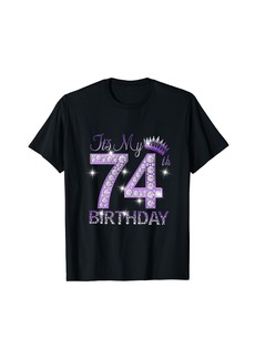 Born It's My 74th Birthday Gifts Queen Women 74 Years Old Crown T-Shirt