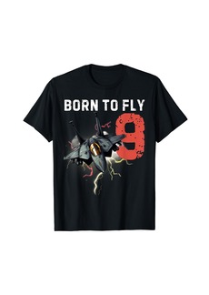 Born Jet kids 9Years old Birthday fighter jet 9th Birthday boy T-Shirt