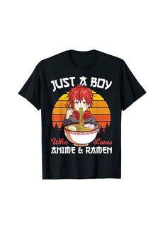 Born Just A Boy Who Loves Anime And Ramen Japanese Otaku T-Shirt