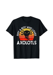Born Just a boy who loves axolotls Cute Japanese Kawaii Boy Retro T-Shirt