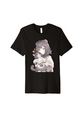 Born Just A Girl Who Loves Anime & Cats Cute Gifts for Teen Premium T-Shirt