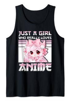 Born Anime Girl Merch Otaku Gifts Just A Girl Who Loves Anime Tank Top