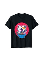 Born Kawaii Ramen Cat Japanese Neko Noodle Funny Vintage Anime T-Shirt