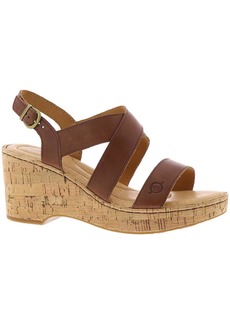 Born LANAI Womens Leather Open Toe Wedge Sandals