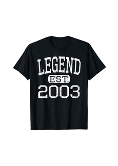 Legend Established 2003 Vintage Style Born 2003 Birthday T-Shirt