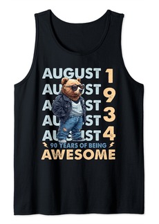 Born Legend Since August 1934 90th Birthday Dad Bear 90 Years Old Tank Top
