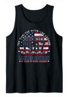 Born Legend Since December 1987 37th B-day 37 Years Old USA Flag Tank Top