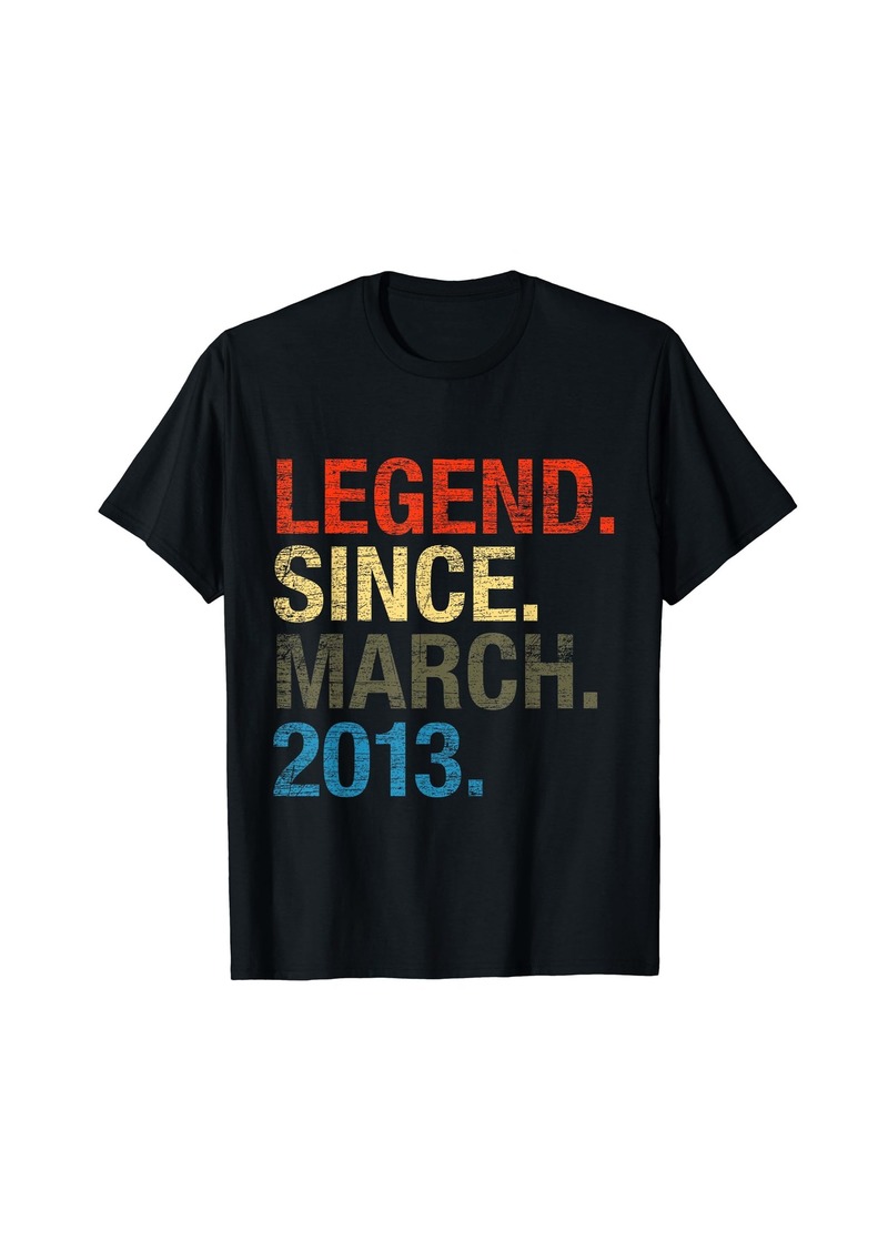 Born Legend Since March 2013 Bday Gifts 9th Birthday T-Shirt