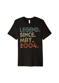 Born Legend Since May 2004 20th Birthday Gifts Women 20 Years Old Premium T-Shirt