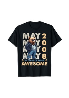 Born Legend Since May 2008 16th Birthday Dad Bear 16 Years Old T-Shirt