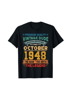 Born Legend Since October 1948 76th Birthday Gifts 76 Years Old T-Shirt