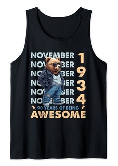 Born Legend Since September 1934 90th Birthday Bear 90 Years Old Tank Top