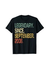 Born Legendary Since September 2006 Shirt 14 Years Old Shirt Gift T-Shirt