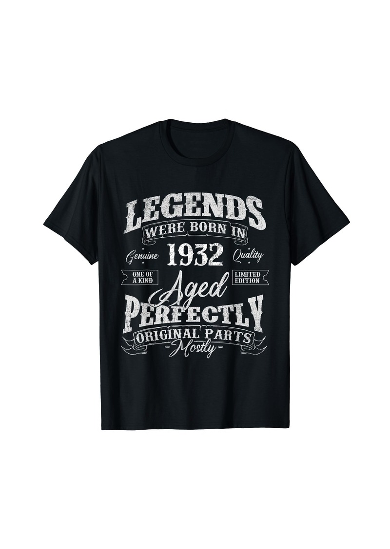 Legends Were Born In 1932 Year Of Birth Birthday T-Shirt