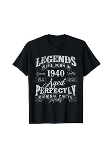 Legends Were Born In 1940 Year Of Birth Birthday T-Shirt