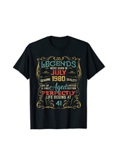 Legends Were Born In July 1980 41st Birthday Gifts T-Shirt