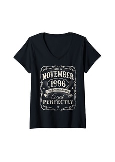 Womens Legends Were Born In November 1996 Classic 28th Birthday V-Neck T-Shirt