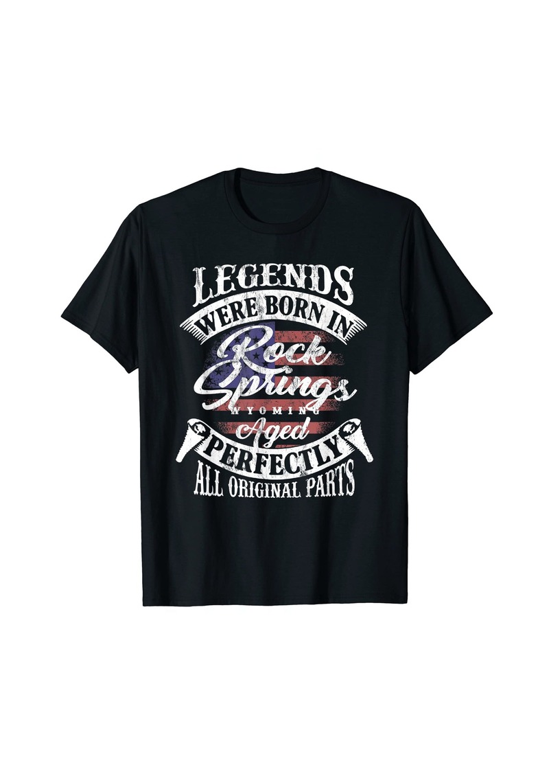 Legends Were Born In Rock Springs Wyoming Vintage Birthday T-Shirt