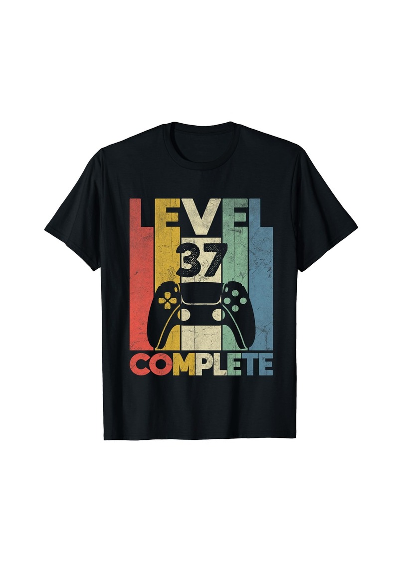 Born Level 37 Complete 37 Year Old 37th Birthday Gifts Gamer Men T-Shirt