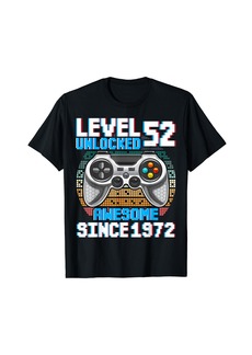 Born Level 52 Unlocked 52 Year Old Men Funny 52nd Birthday Gifts T-Shirt
