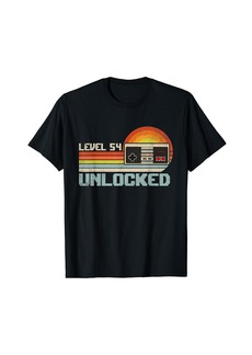 Born Level 54 Unlocked 54th Birthday Video Gamer Vintage Gift Men T-Shirt