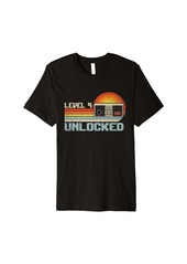 Born Level 9 Unlocked 9th Birthday Video Gamer Vintage Gift Boys Premium T-Shirt