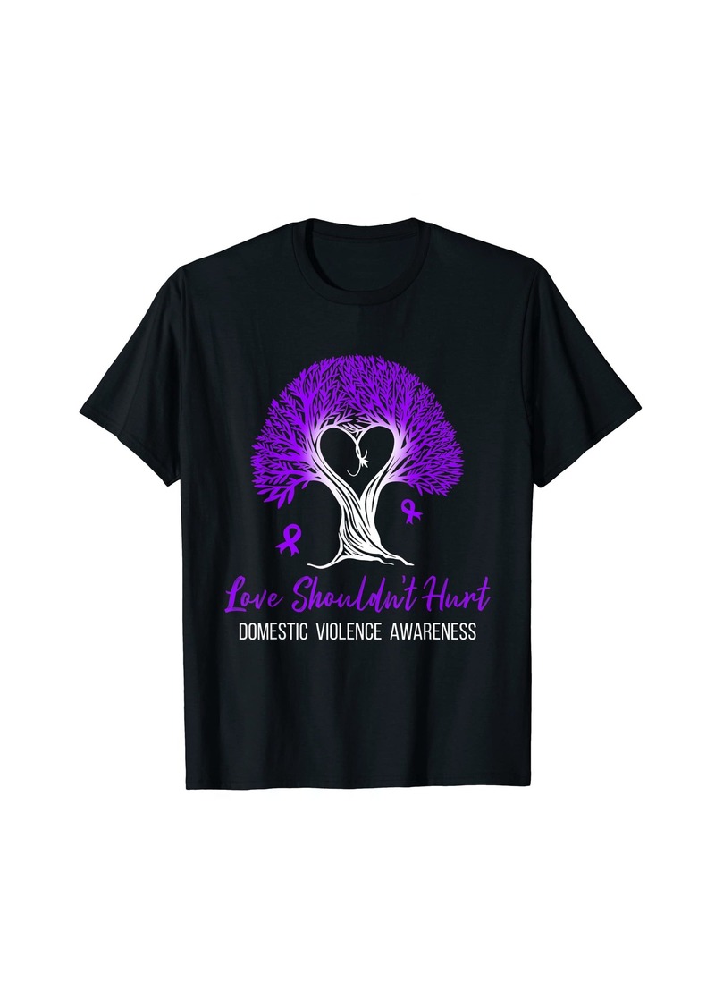 Born Love Shouldn't Hurt Wear Purple Domestic Violence Awareness T-Shirt