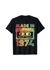 Born Made In 1974 Best Of February Retro 70s Cassette Party Gift T-Shirt