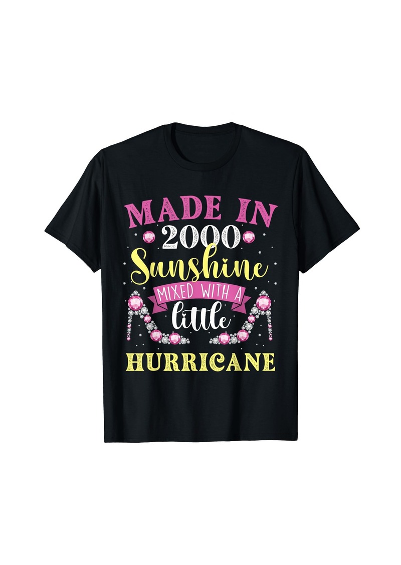 Born Made In 2000 Sunshine Hurricane Year Of Birth Birthday T-Shirt