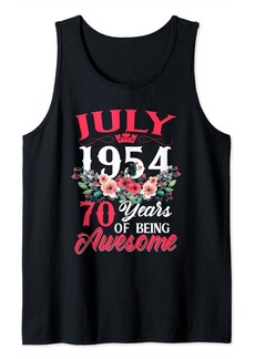 Born Made In July 1954 Floral 70th Birthday Gifts 70 Years Old Tank Top
