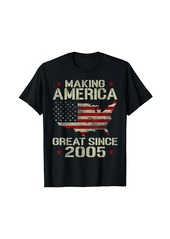 Born Making America Great Since 2005 Vintage Gifts 15th Birthday T-Shirt
