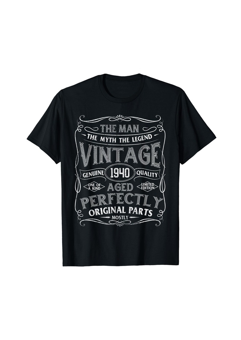 Born Man Myth Legend Vintage 1940 Year Of Birth Birthday T-Shirt