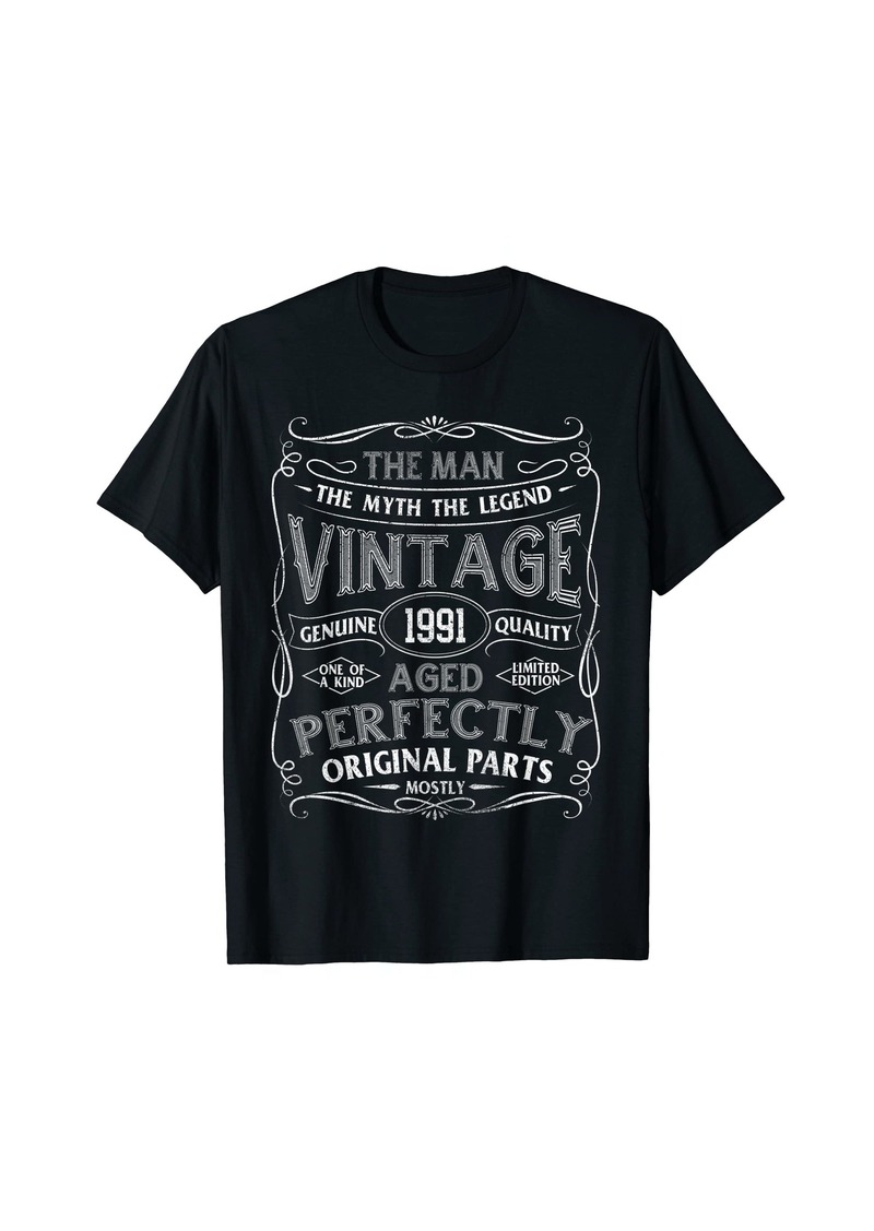 Born Man Myth Legend Vintage 1991 Year Of Birth Birthday T-Shirt