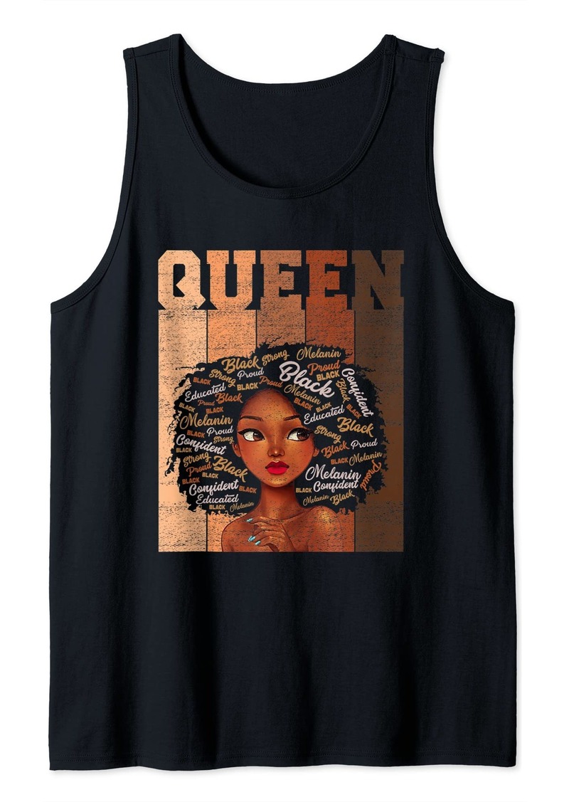 Born Melanin Queen  History African Shirts for Women Girls Tank Top