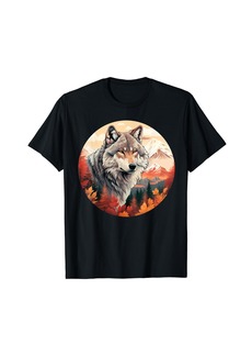 Born Mountain Landscape Wolf Wildlife Nature T-Shirt