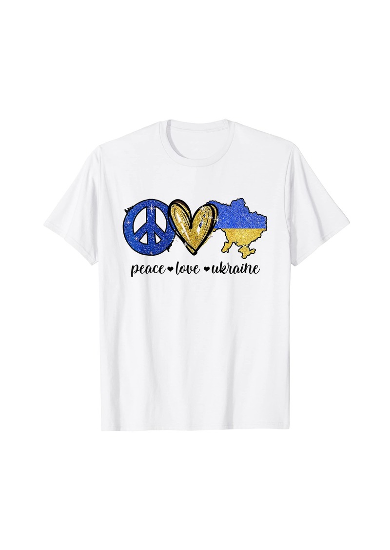 Born Peace Love Ukraine Ukrainian Flag I Stand With Ukraine T-Shirt