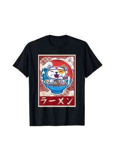 Born Ramen Cat Shirt Kawaii Anime Japanese Food Gift Teens Girls T-Shirt