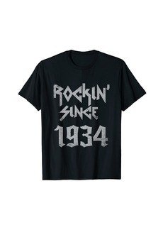 Born Rockin Since 1934 Classic Rock Year Of Birth Birthday T-Shirt