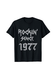 Born Rockin Since 1977 Classic Rock Year Of Birth Birthday T-Shirt