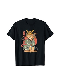 Born Samurai Japanese Cat Bushido Katana Vintage Gifts Men Women T-Shirt