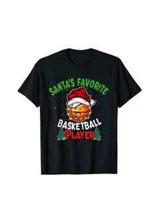Born Santa's Favorite Basketball Player Christmas Light Xmas Gift T-Shirt
