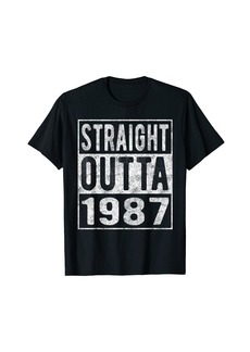 Straight Outta 1987 Fun Distressed Born 1987 Birthday Gift T-Shirt