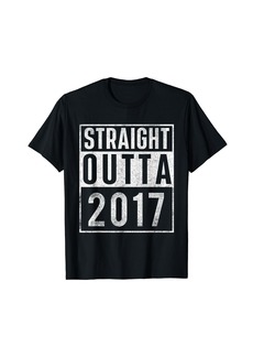 Born Straight Outta 2017 Year Of Birth Birthday T-Shirt