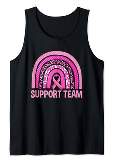 Born Support Team Pink Rainbow Leopard Breast Cancer Awareness Tank Top