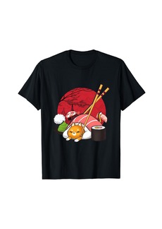 Born Sushi Cat Kawaii Anime Cat Lover Neko Japanese Gifts Girls T-Shirt