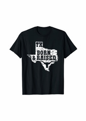 Texas Born And Raised TX Longhorn Texas Pride Gift For Texan T-Shirt