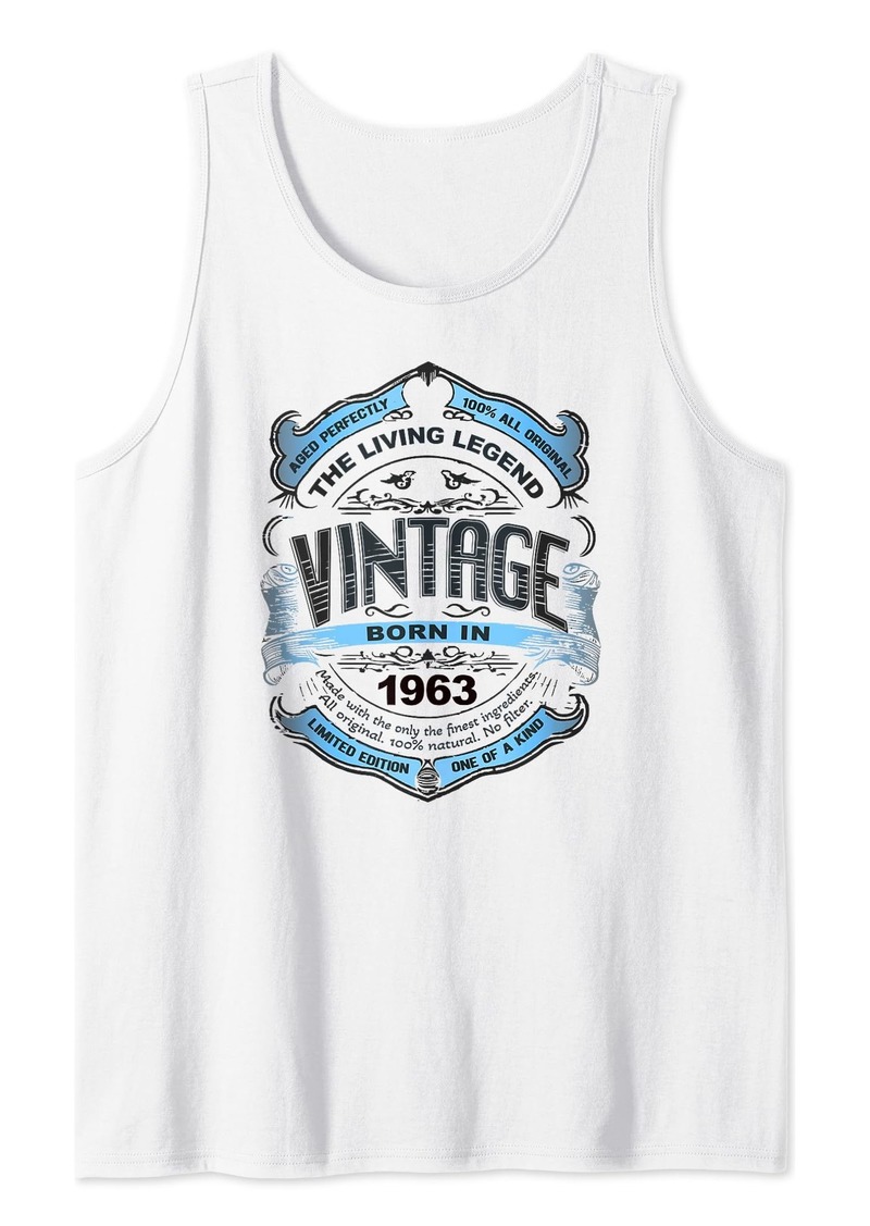 The Living Legend Born In 1963 Classic Vintage 61st Birthday Tank Top